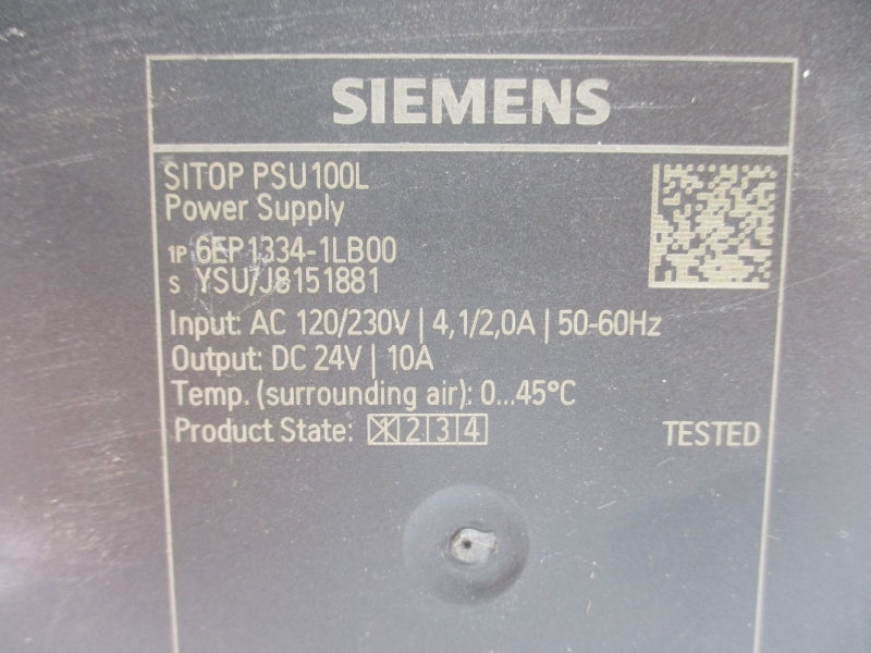 SIEMENS 6EP1334-1LB00 24VDC 10A NUPI