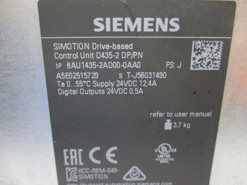 SIEMENS 6AU1435-2AD00-0AA0 24VDC 0.5A NUPI