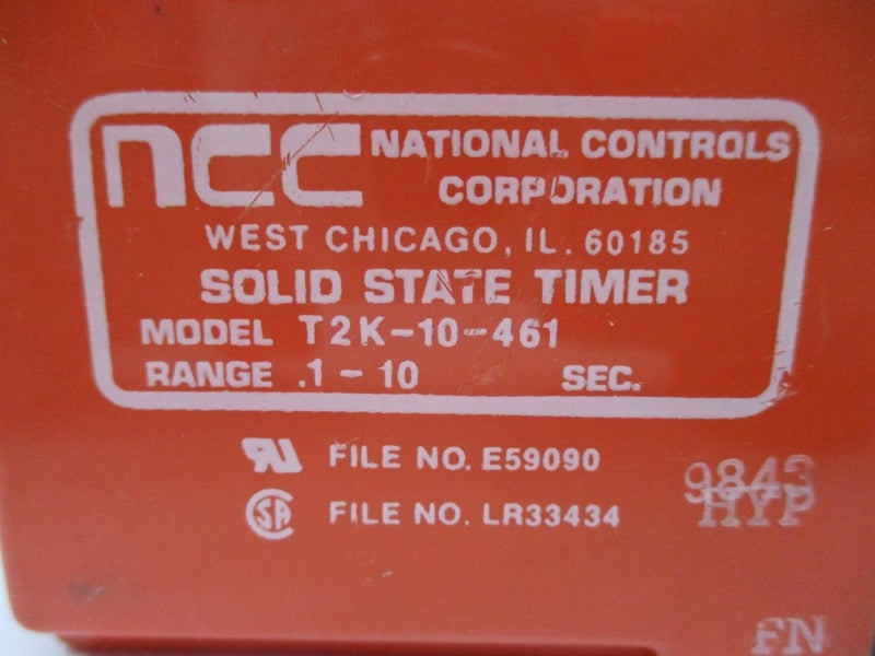 NATIONAL CONTROLS T2K-10-461 120VAC 10A .1-10S NSNP