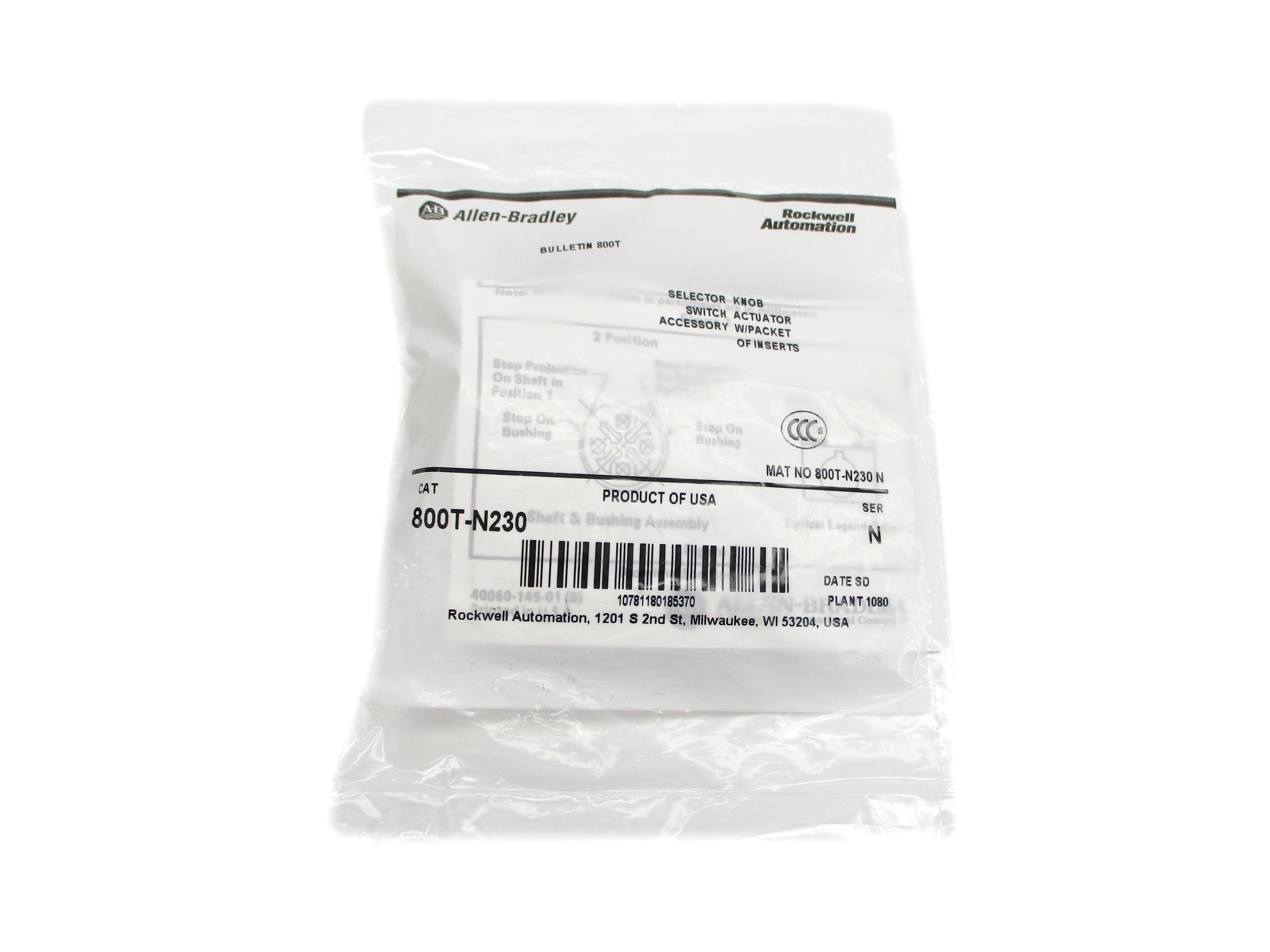 ALLEN BRADLEY 800T-N230 SER. N NSMP