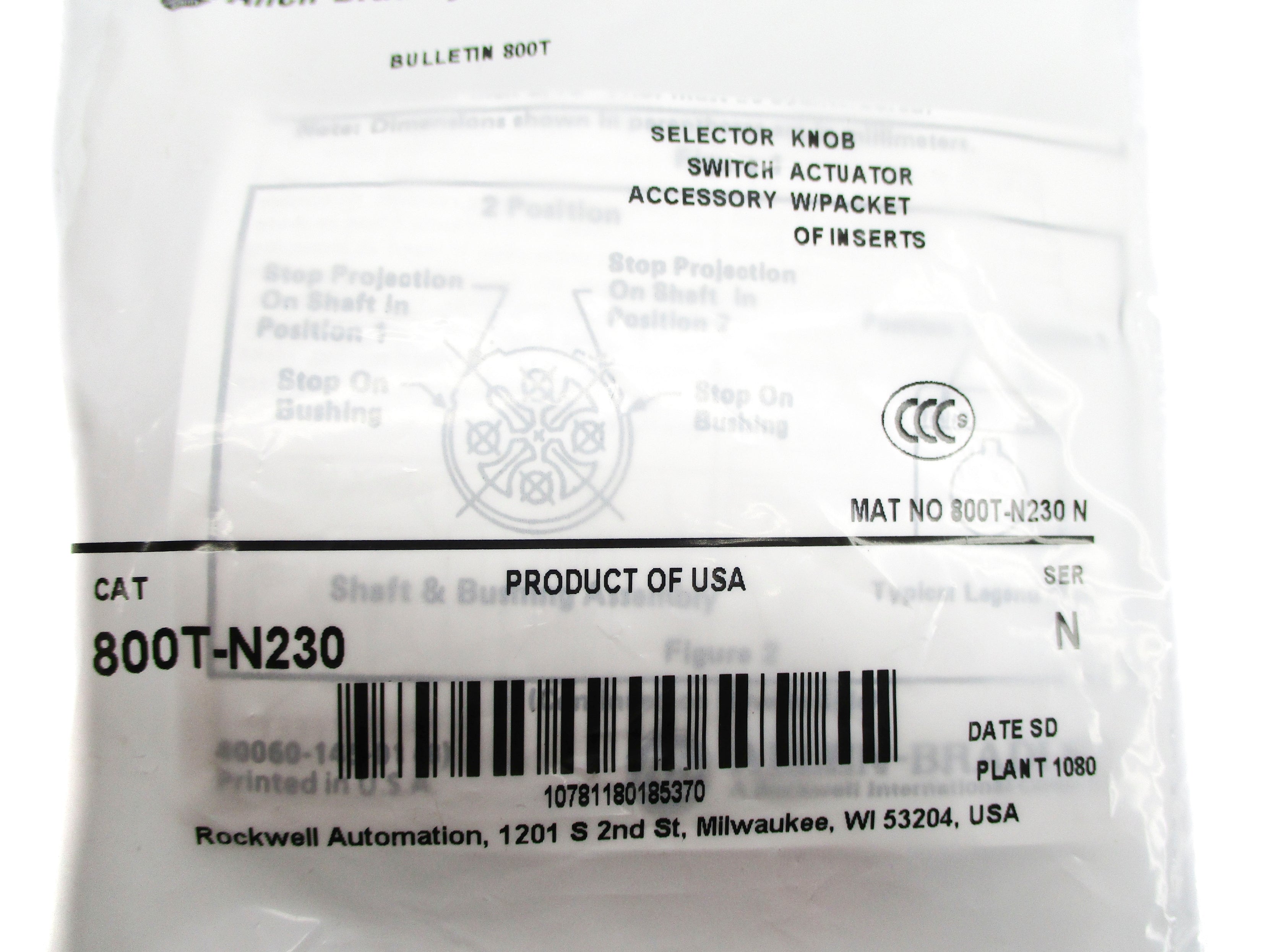 ALLEN BRADLEY 800T-N230 SER. N NSMP