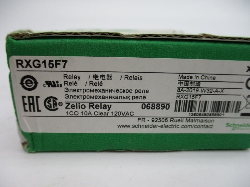 SCHNEIDER ELECTRIC RXG15F7 120VAC 10A (PKG OF 10) NSMP