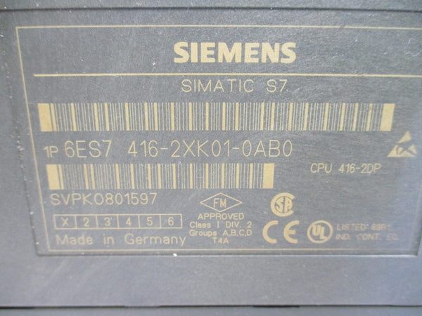SIEMENS 6ES7416-2XK01-0AB0 5-15VDC (AS PICTURED) NSNP