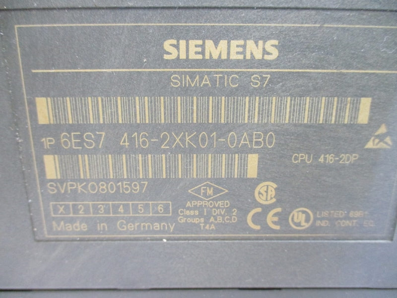 SIEMENS 6ES7416-2XK01-0AB0 5-15VDC (AS PICTURED) NSNP