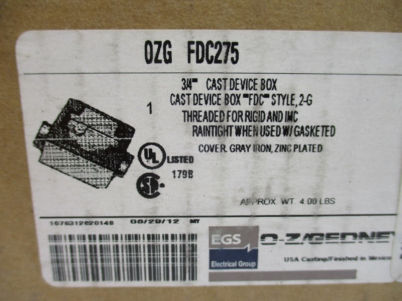O-Z GEDNEY 0ZGFDC275 3/4" NSMP