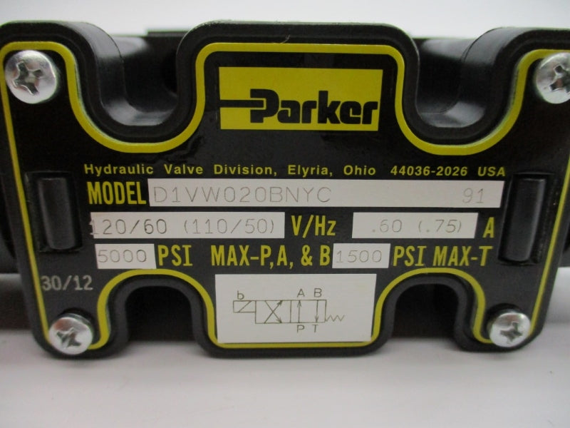 PARKER D1VW020BNYC 24-495-0290 110/120V 5000PSI .60/.75A NSMP