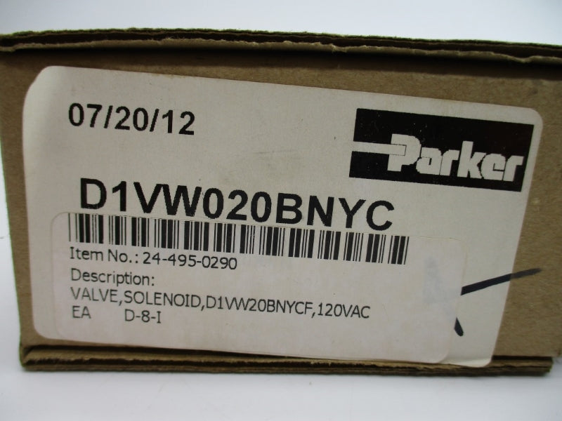 PARKER D1VW020BNYC 24-495-0290 110/120V 5000PSI .60/.75A NSMP