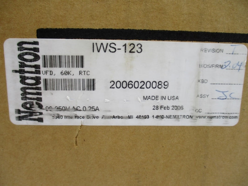 NEMATRON IWS-123 90-250VAC 0.25A (AS PICTURED) NSMP