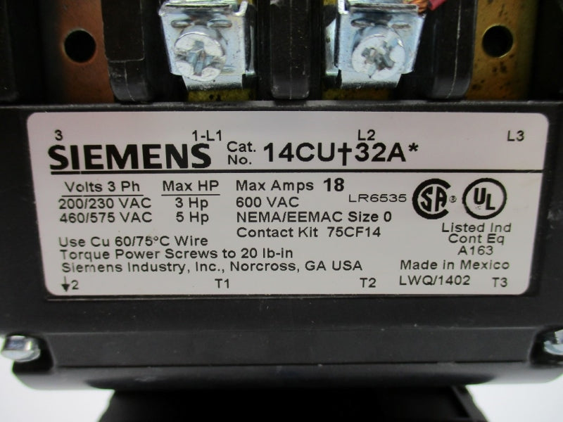SIEMENS 14CUD32AA 240V 18A NUPI
