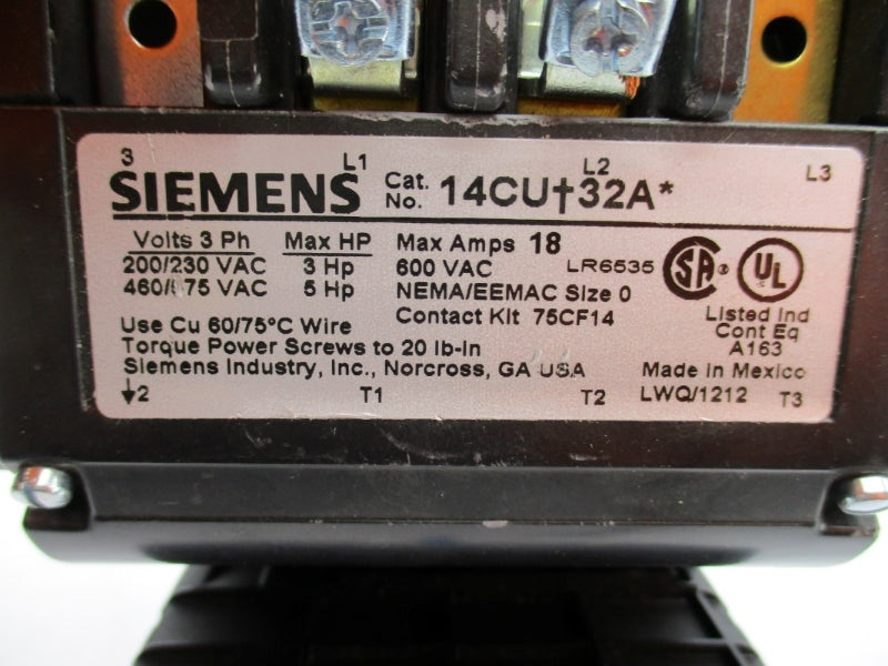 SIEMENS 14CUB32AD 208V 18A NUPI