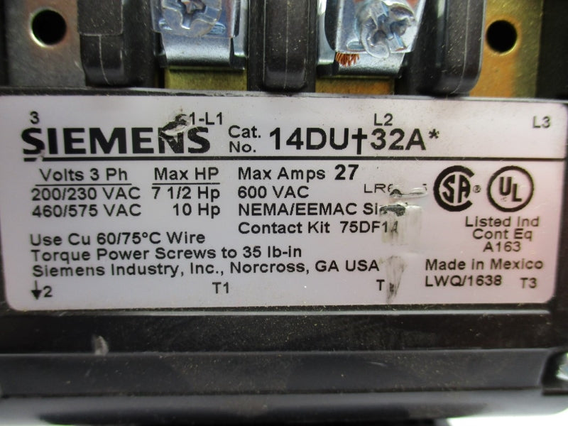 SIEMENS 14DUD32AA 240V 27A NUPI