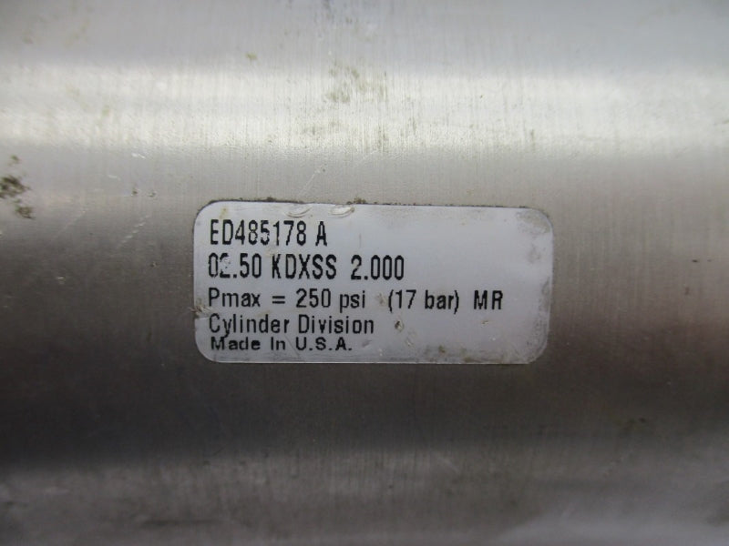 ATLAS CYLINDERS ED485178A 02.50KDXSS2.000 250PSI UNMP