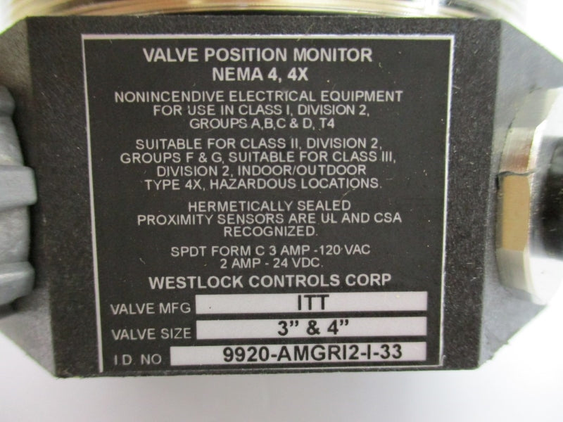 WESTLOCK CONTROLS 9920-AMGRI2-I-33 120VAC 3A NSNP
