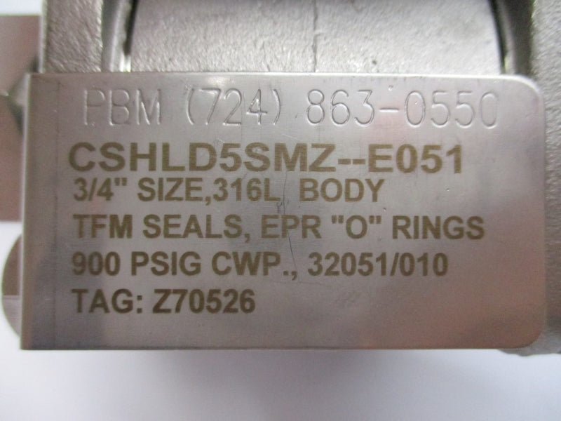 PBM CSHLD5SMZ-E051 900PSI 3/4" NSNP