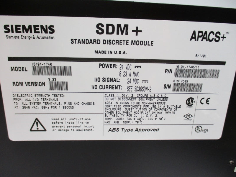 SIEMENS 16101-174R/11 24VDC 0.23A NSNP