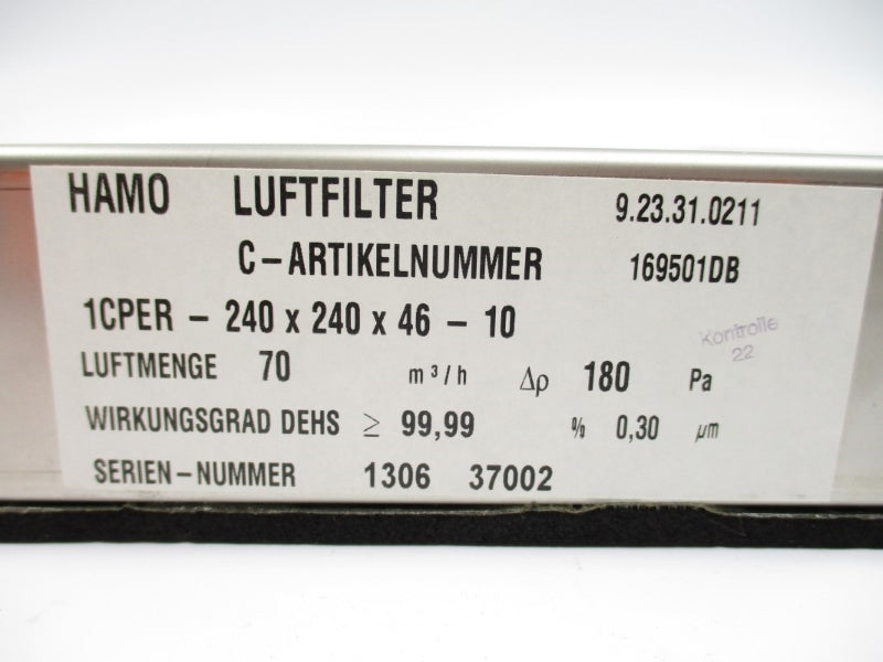 HAMO 1CPER-240X240X46-10 169501DB NSNP