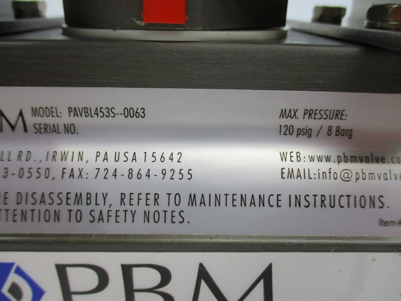 PBM PAVBL453S-0063 CSHLD5F-V-9566 900PSI 3/4" NSNP