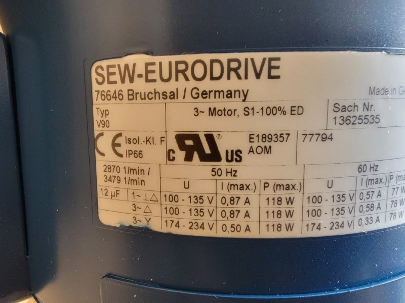 SEW EURODRIVE DRE90L4/TH/ES7C/V 460V 4.90/2.85A NSMP