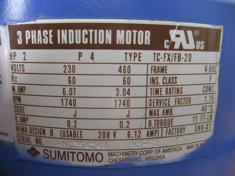 SUMITOMO TC-FX/FB-2D CHHM2-6185DBYA-B-595 PA175834 460V 6.07A NSNP