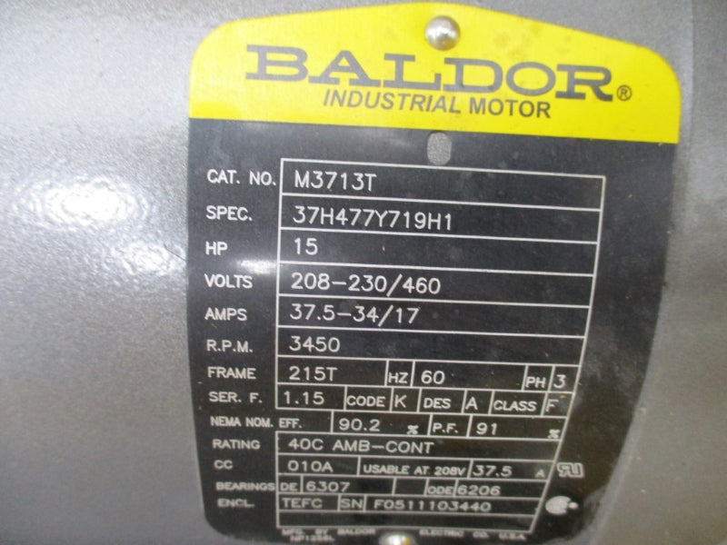 CINCINNATI FAN AND VENTILATOR HDBI-150 W/ BALDOR M3713T 208-230/460V 37.5-34/17A NSNP