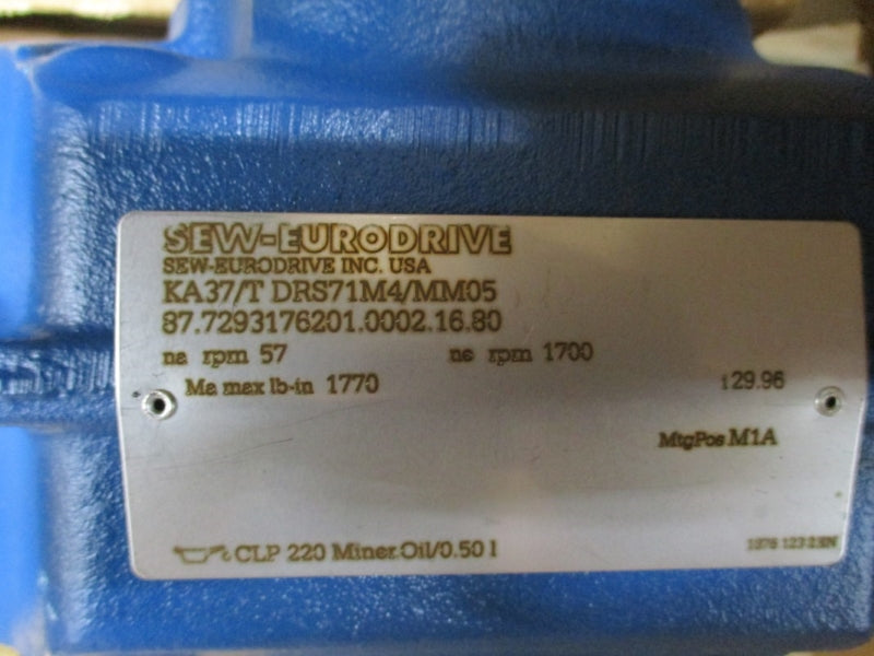 SEW EURODRIVE KA37/TDRS71M4/MM05 380/500V 1.40A NSMP