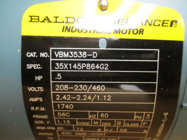 BALDOR VBM3538-D 208-230/460V 2.42-2.24/1.12A NSMP