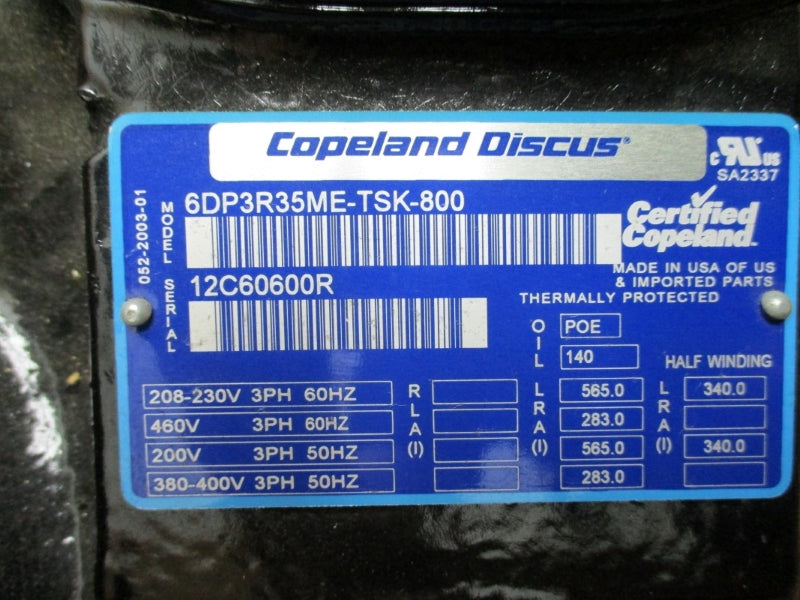 COPELAND DISCUS 6DP3R35ME-TSK-800 460V 565.0A NSMP