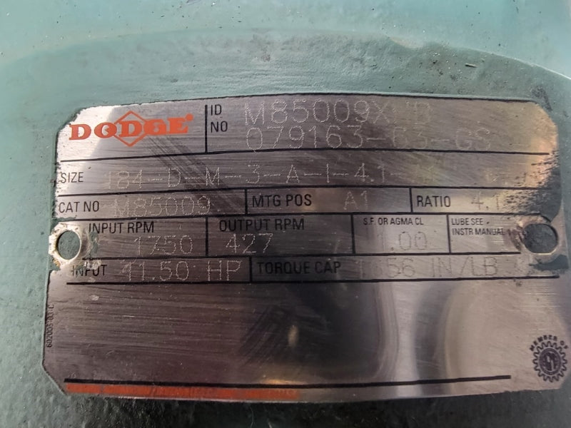 DODGE SPEED REDUCER 184-D-M-3-A-I-4.1-A1 11.50 HP M85009XHB 079163-63-GS NSNP