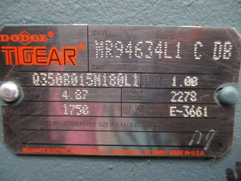 DODGE TIGEAR 4.87 INPUT 1750 RPM MR94634L1CDB NSNP