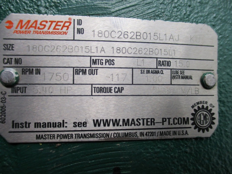 MASTER POWER TRANSMISSION 180C262B015L1AJKU NSNP