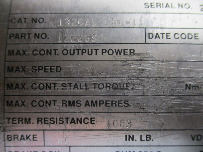 ALLEN BRADLEY 1326AB-C4C-11 122269 NSNP