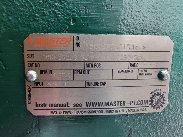 MASTER POWER TRANSMISSION 5.4 HP 180C262B01511AX NSNP