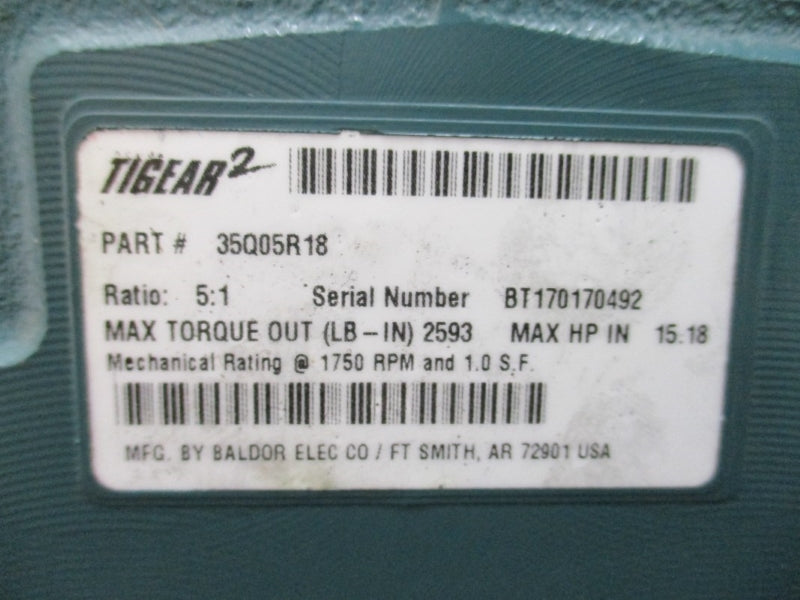 BALDOR TIGEAR2 35Q05R18 15.18 HP NSNP