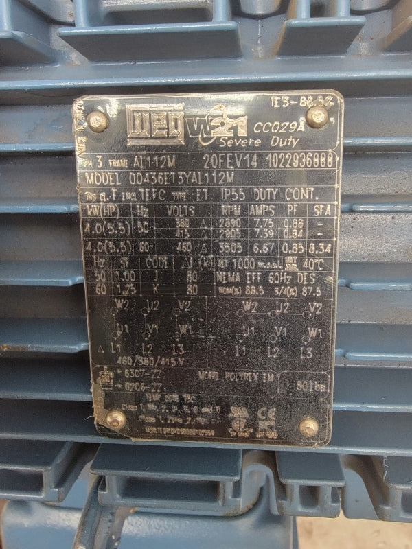 WEG AL112M 00436E13YAL112M 460V 7.75A NSNP