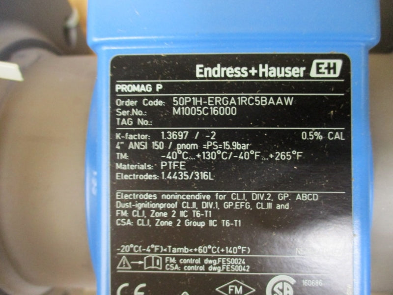 ENDRESS+HAUSER 50P1H-ERGA1RC5BAAW 85-260VAC 4" NSMP
