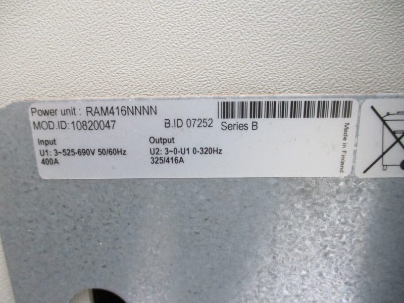 ALLEN BRADLEY POWERFLEX 700S 20DK325N0NNNBCASE SER. B F/W 4.001 839-1025VDC 383/307A W/ RAM416NNNN SER. B UNMP