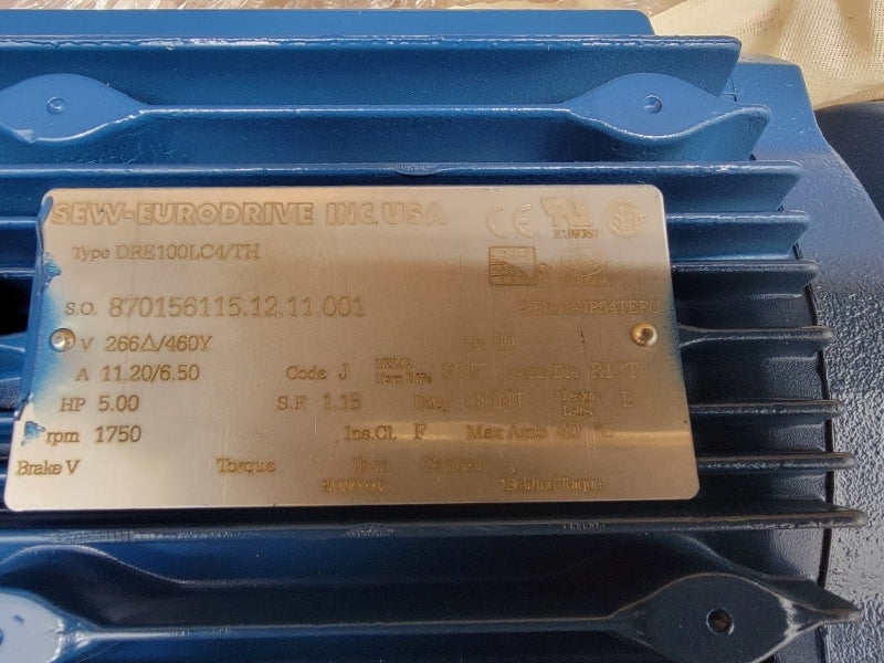 SEW EURODRIVE DRE100LC4/TH 266/460V 11.20/6.50A NSMP