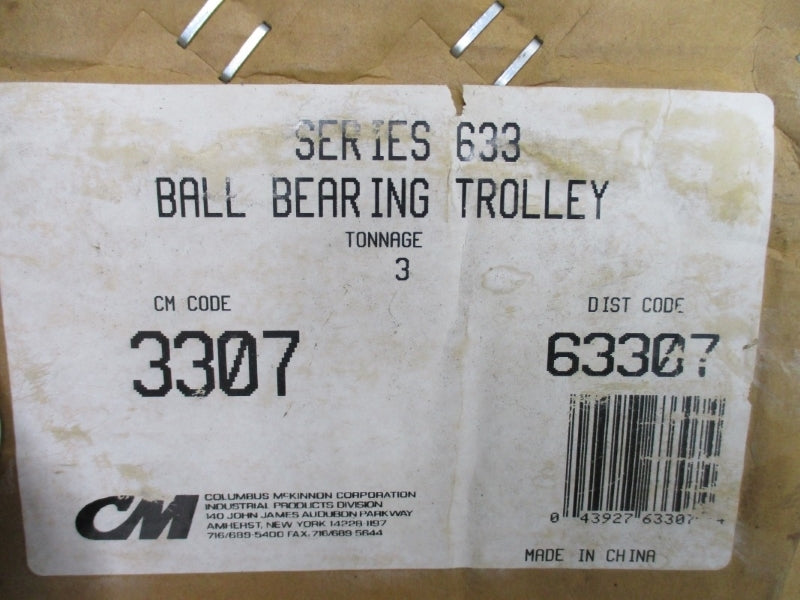 COLUMBUS MCKINNON TROLLEY SERIES 633 3 TON NSMP