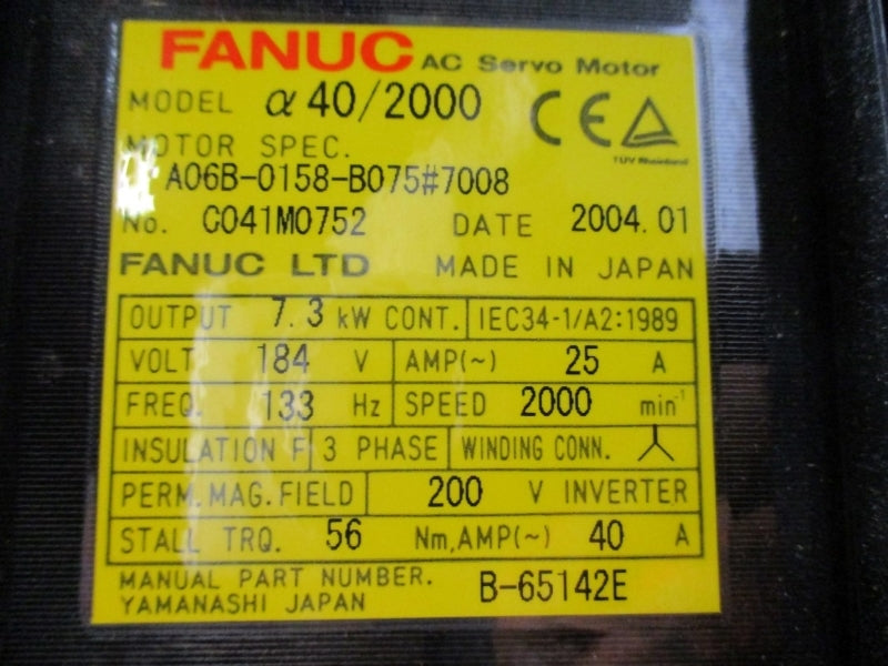 FANUC A06B-0158-B075#7008 184V 25A NSNP