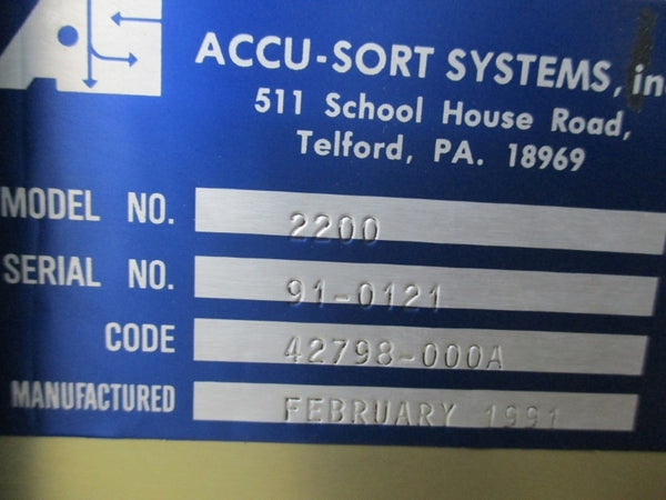 ACCU-SORT SYSTEMS 2200 42798-000A NSMP