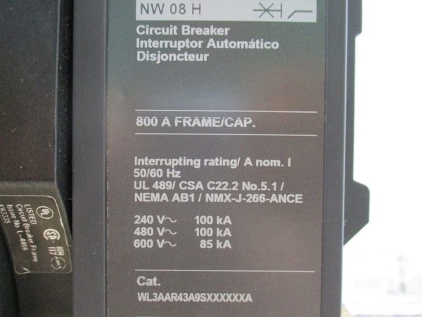 SCHNEIDER ELECTRIC NW 08 H WL3AAR43A9SXXXXXXA 600V 800A NSNP