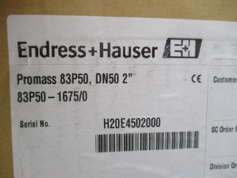 ENDRESS+HAUSER 83P50-1675/0 85-260VAC 145PSI 2" NSMP
