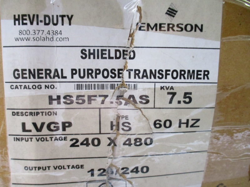 HEVI-DUTY EMERSON HS5F7-5AS 240/480V NSMP