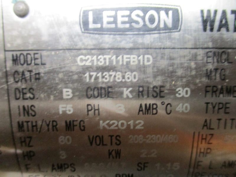 LEESON C213T11FB1D 171378.60 208-230/460V 9.8-9.4/4.7A NSMP