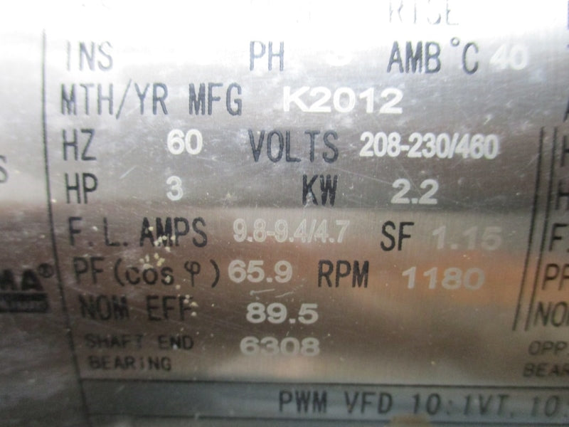 LEESON C213T11FB1D 171378.60 208-230/460V 9.8-9.4/4.7A NSMP