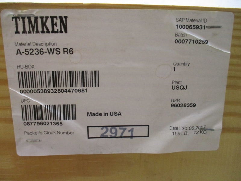 TIMKEN A-5236-WSR6 NSMP