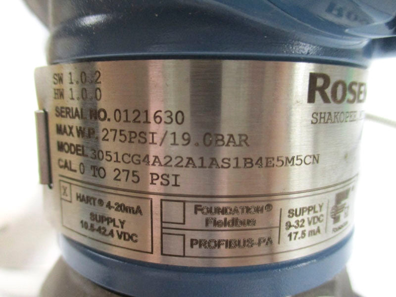 ROSEMOUNT 3051CG4A22A1AS1B4E5M5CN 10.5-42.4VDC 275PSI NSMP