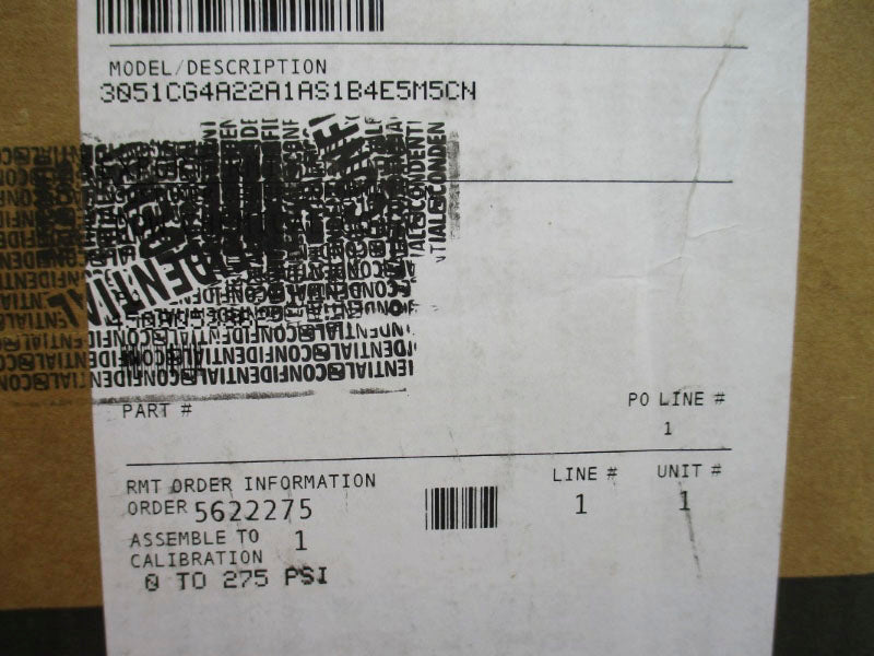 ROSEMOUNT 3051CG4A22A1AS1B4E5M5CN 10.5-42.4VDC 275PSI NSMP