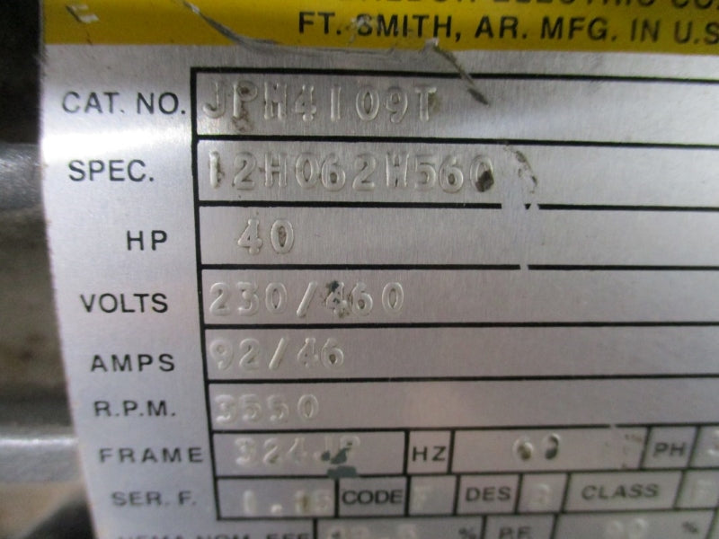 BALDOR JPM4109T 40HP 230/460V 92/46A NSNP