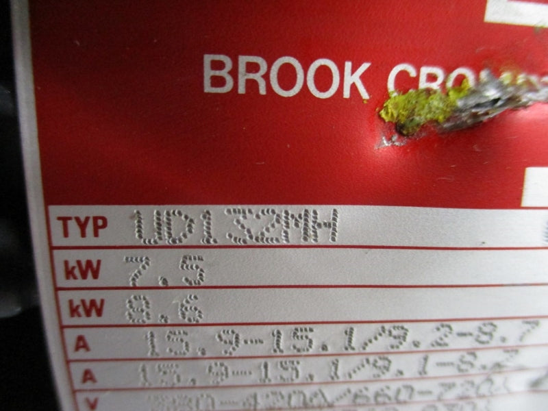 BROOK CROMPTON UD132MH 440-480V 15.9-15.1/9.2-8.7A NSNP